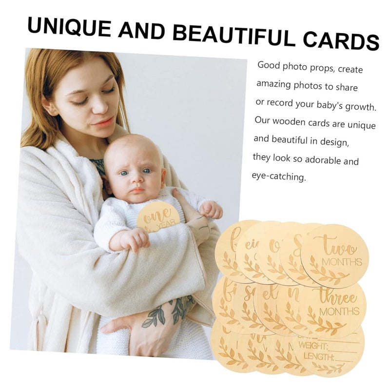 UPKOCH 14Pcs Baby Milestone Cards For Newborn Photography Unisex Growth Discs - Image 4